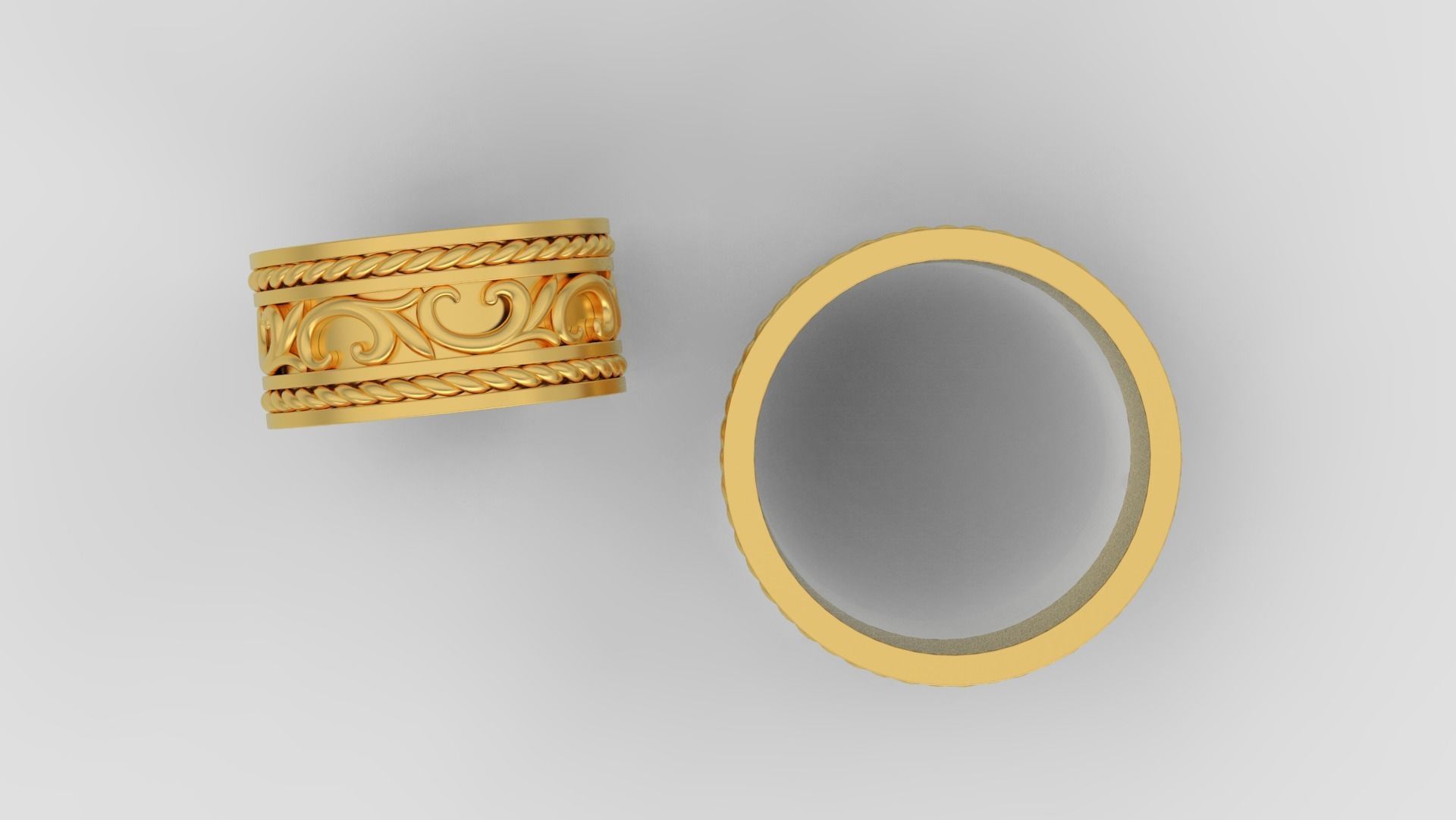 Wedding rings 3d print model A99 3D print model_3