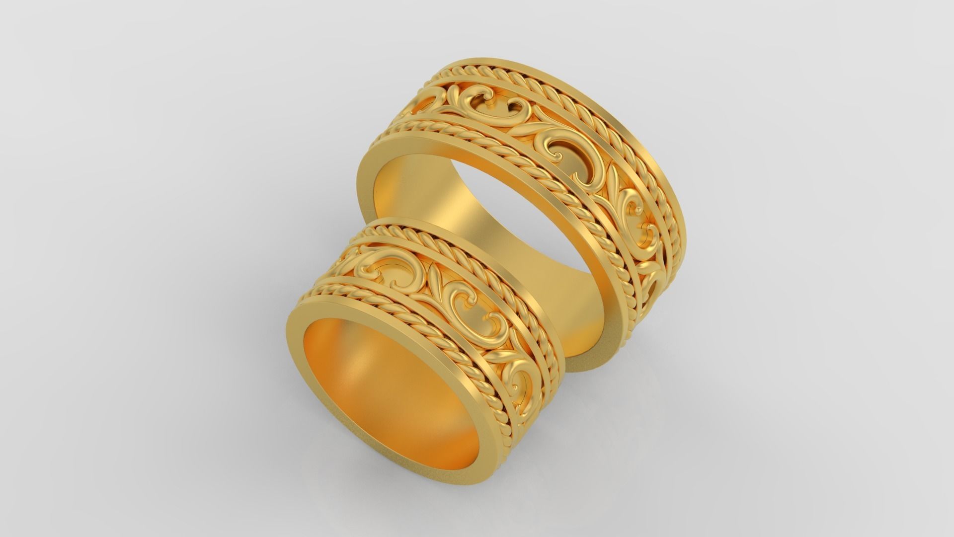 Wedding rings 3d print model A99 3D print model_12
