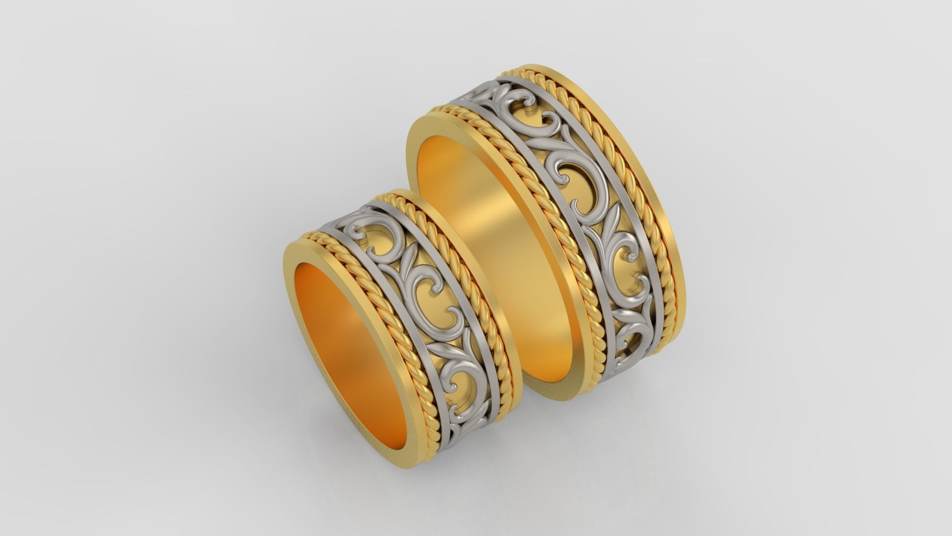 Wedding rings 3d print model A99 3D print model_1