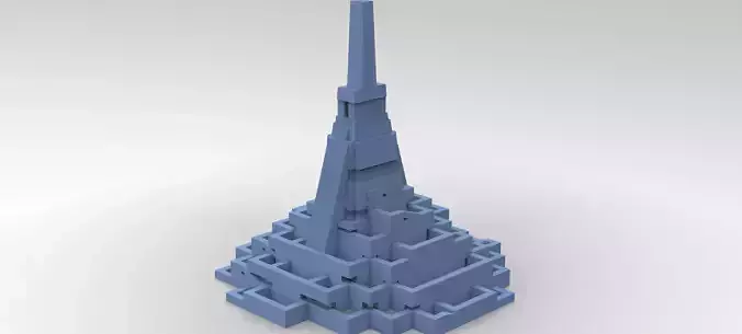 Aztec Ritual Maze With Pyramid 2 