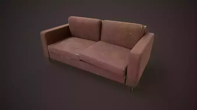 Shabby sofa Low-poly 3D model