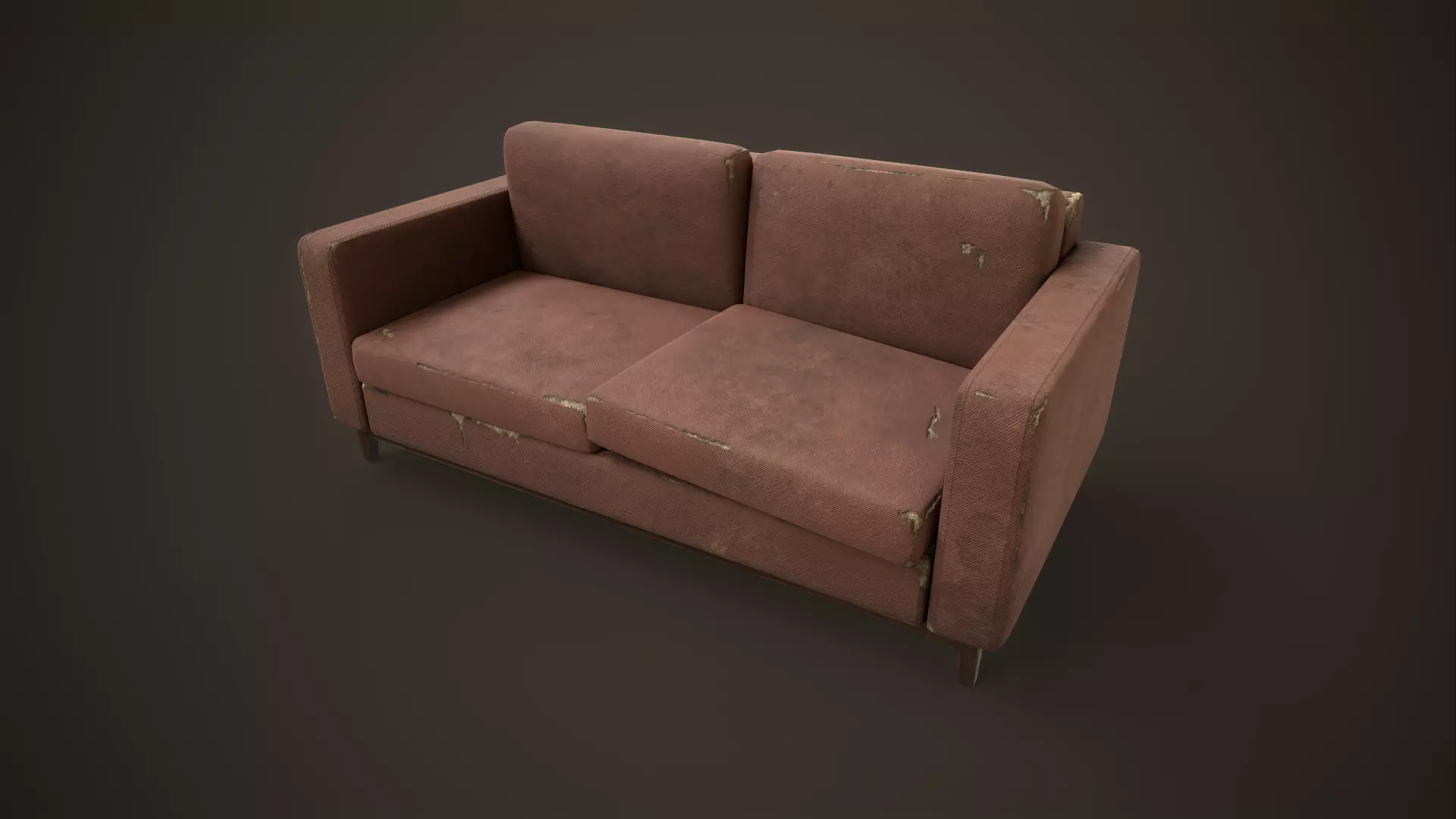 Shabby sofa Low-poly 3D model