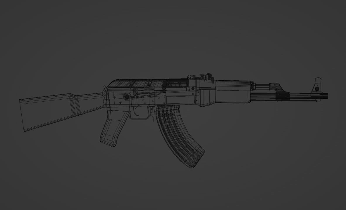AK-14 ak - rifle Low-poly 3D model_9