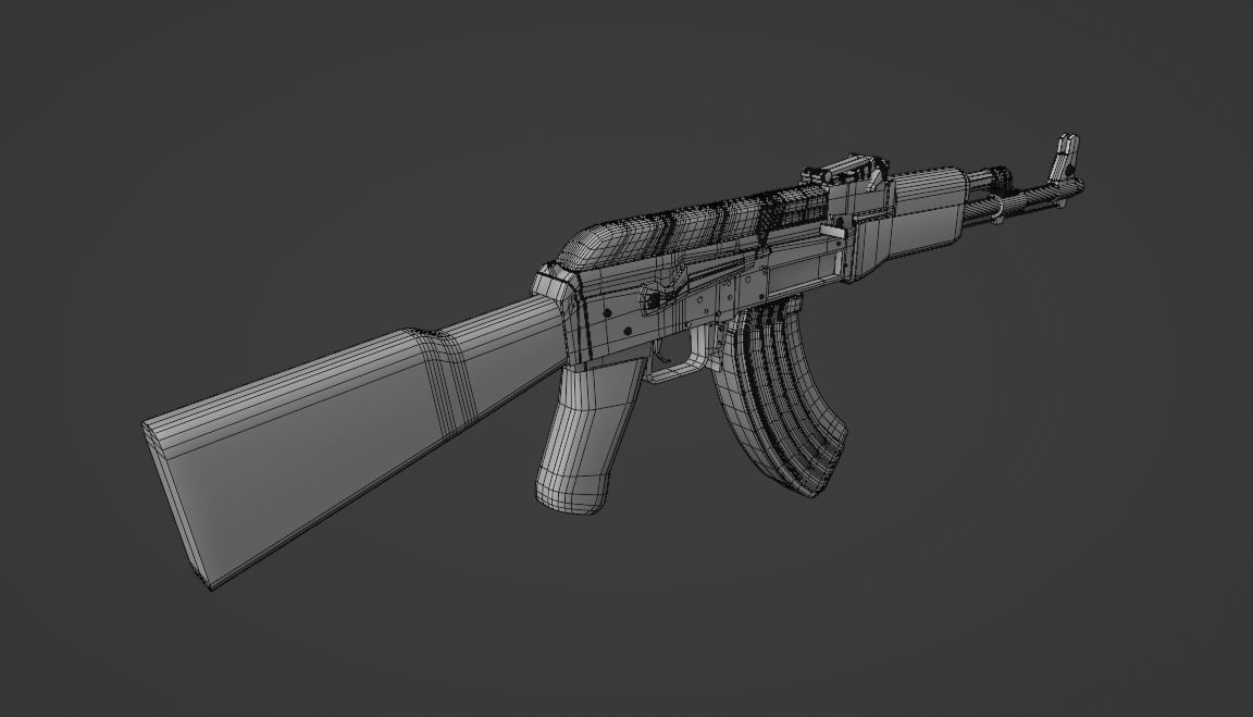 AK-14 ak - rifle Low-poly 3D model_10