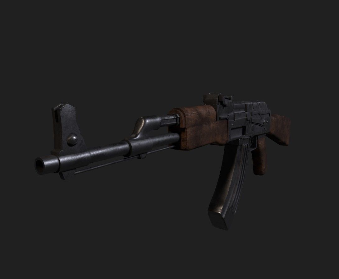 AK-14 ak - rifle Low-poly 3D model_1