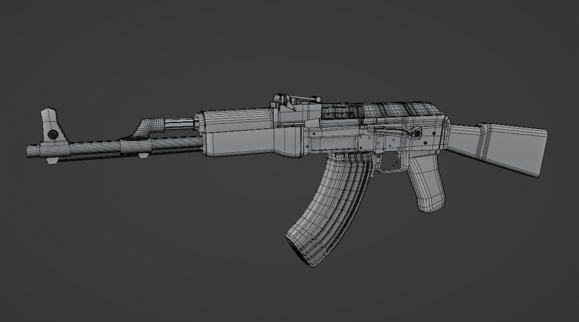 AK-14 ak - rifle Low-poly 3D model_8