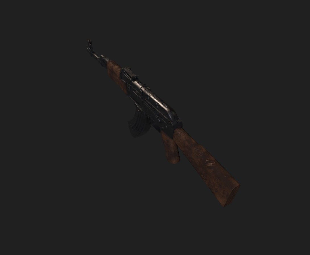 AK-14 ak - rifle Low-poly 3D model_6