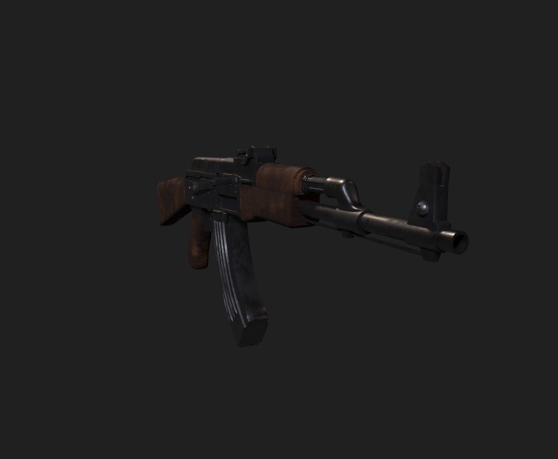 AK-14 ak - rifle Low-poly 3D model_4