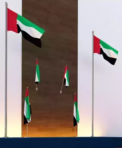 UAE Flag Low-poly 3D model