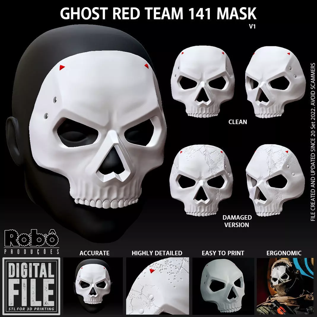GHOST MACE MASK - CALL OF DUTY MODERN WARFARE 2 - WARZONE 3D print model_0
