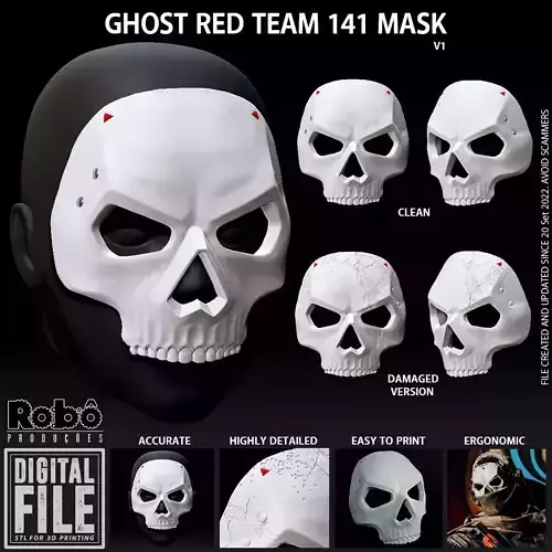 GHOST MACE MASK - CALL OF DUTY MODERN WARFARE 2 - WARZONE 3D print model