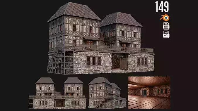 Old Medieval House 4K Textures GameReady 149