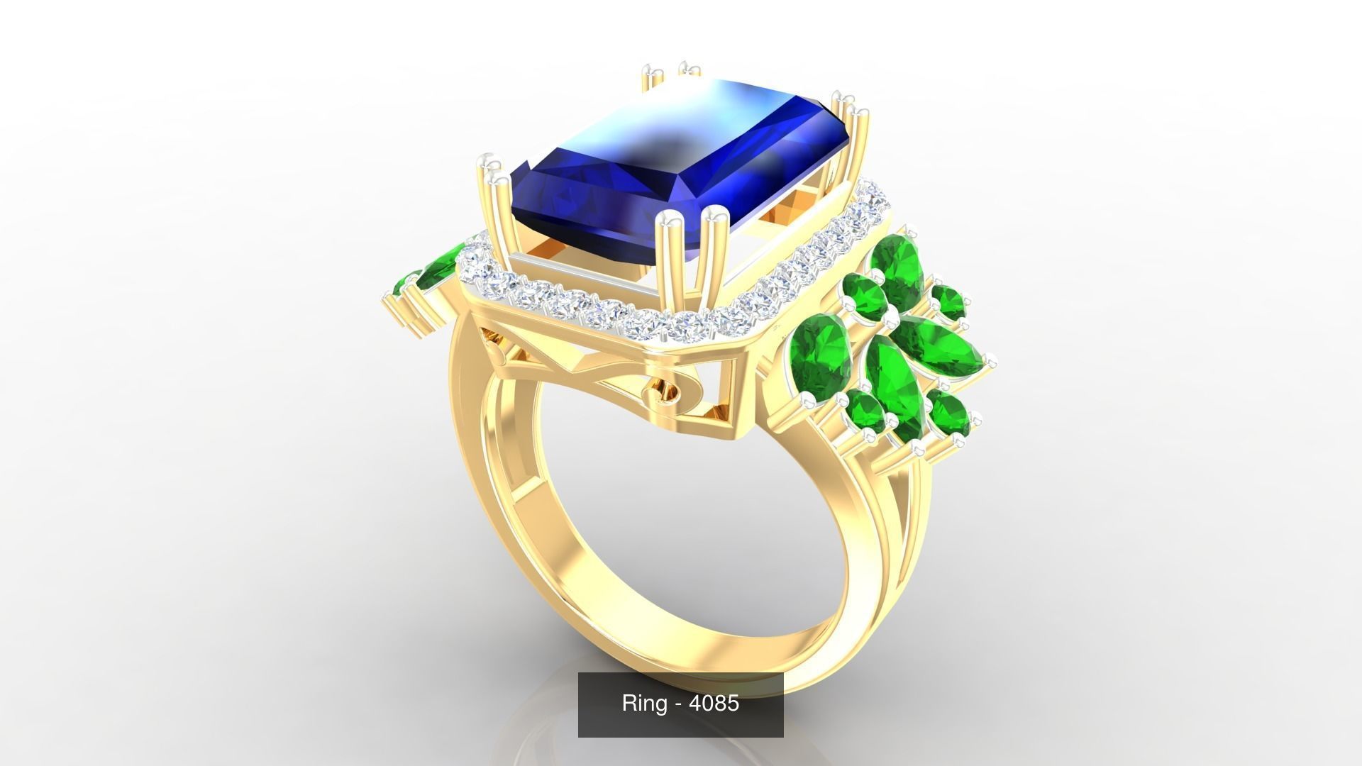 113 Cocktail High Jewelry rings  3D Model Collection_41