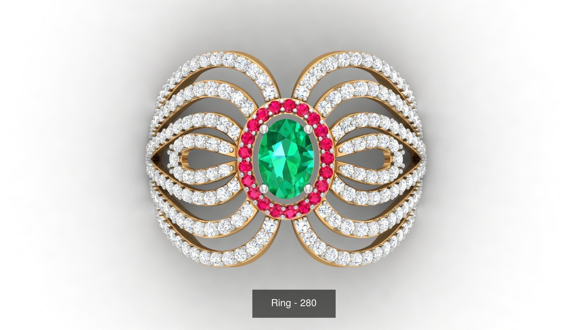 113 Cocktail High Jewelry rings  3D Model Collection_91