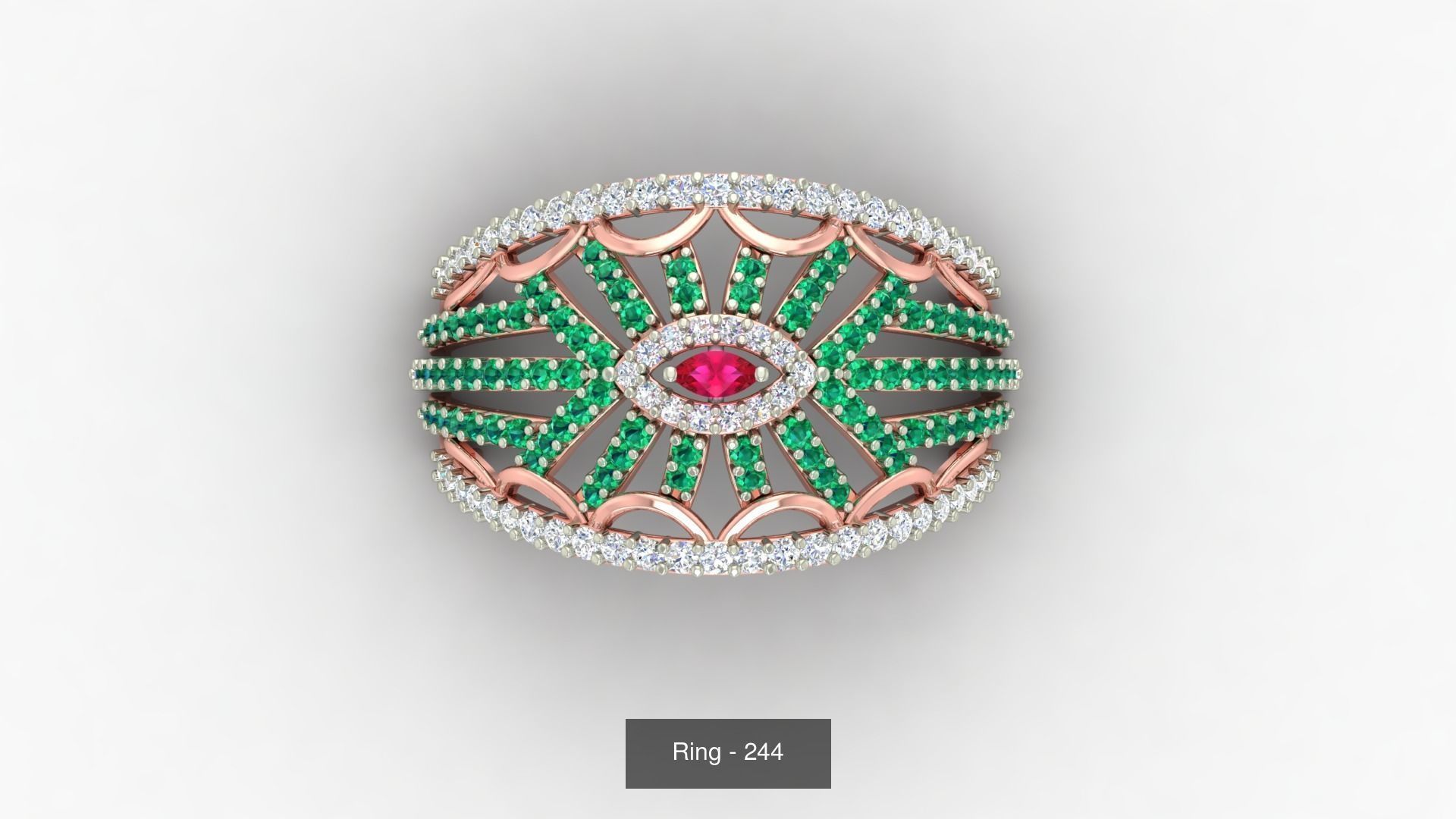 113 Cocktail High Jewelry rings  3D Model Collection_113