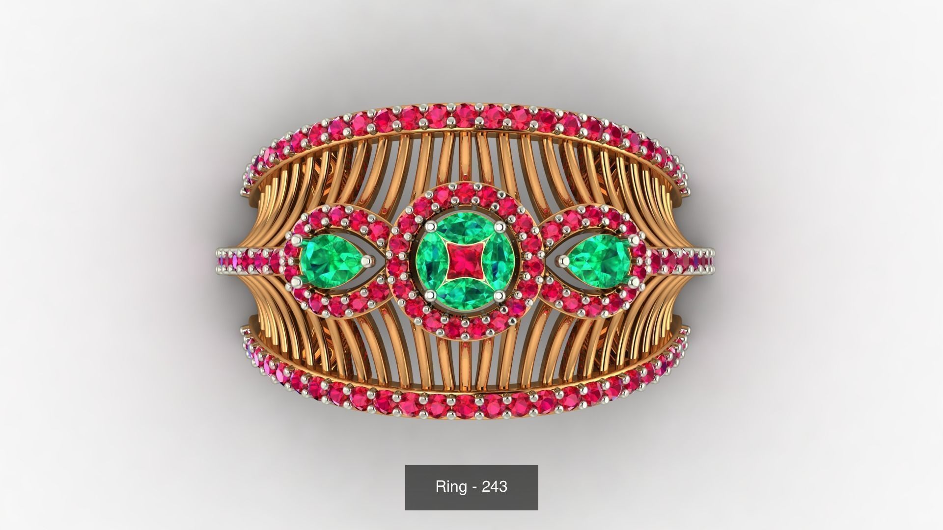 113 Cocktail High Jewelry rings  3D Model Collection_114