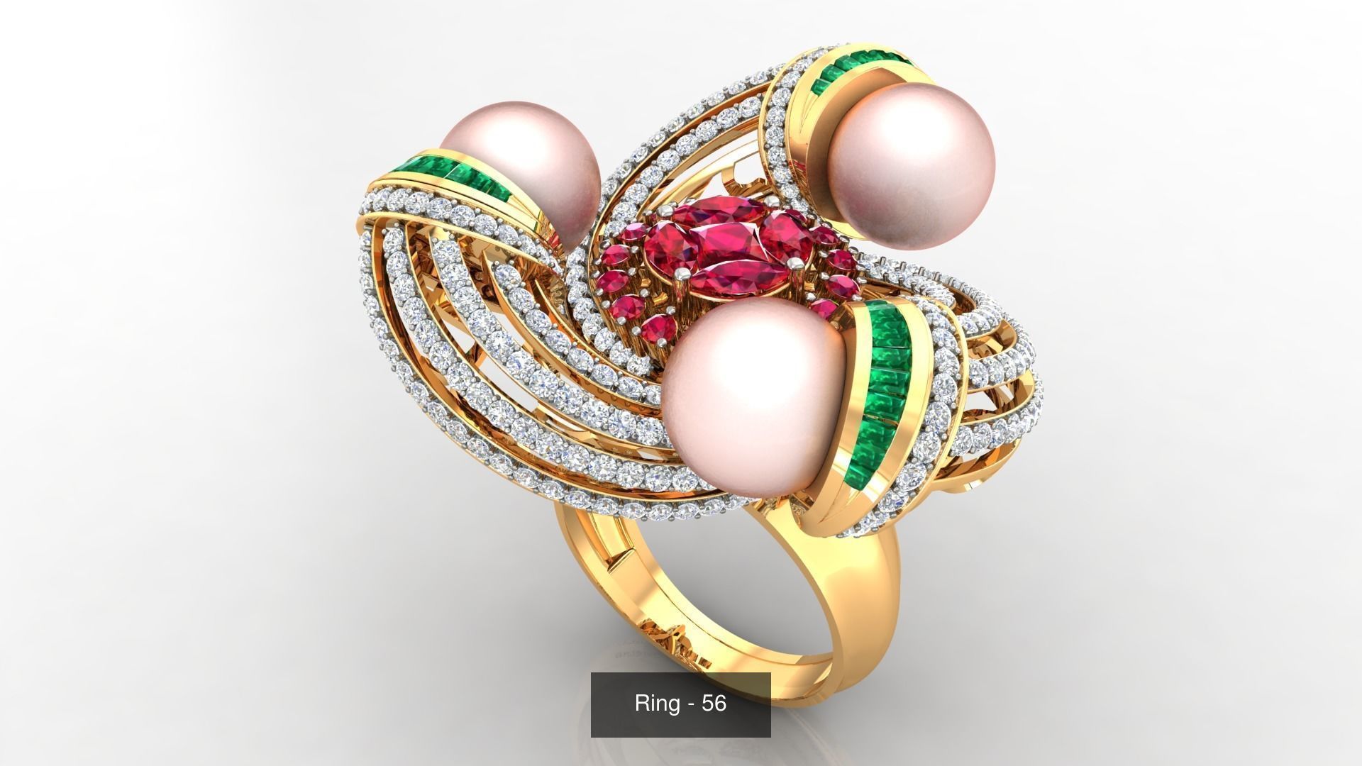 113 Cocktail High Jewelry rings  3D Model Collection_26