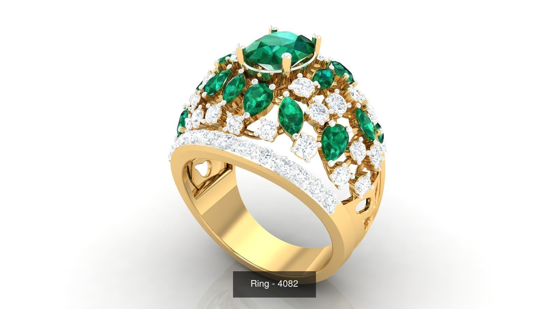 113 Cocktail High Jewelry rings  3D Model Collection_44