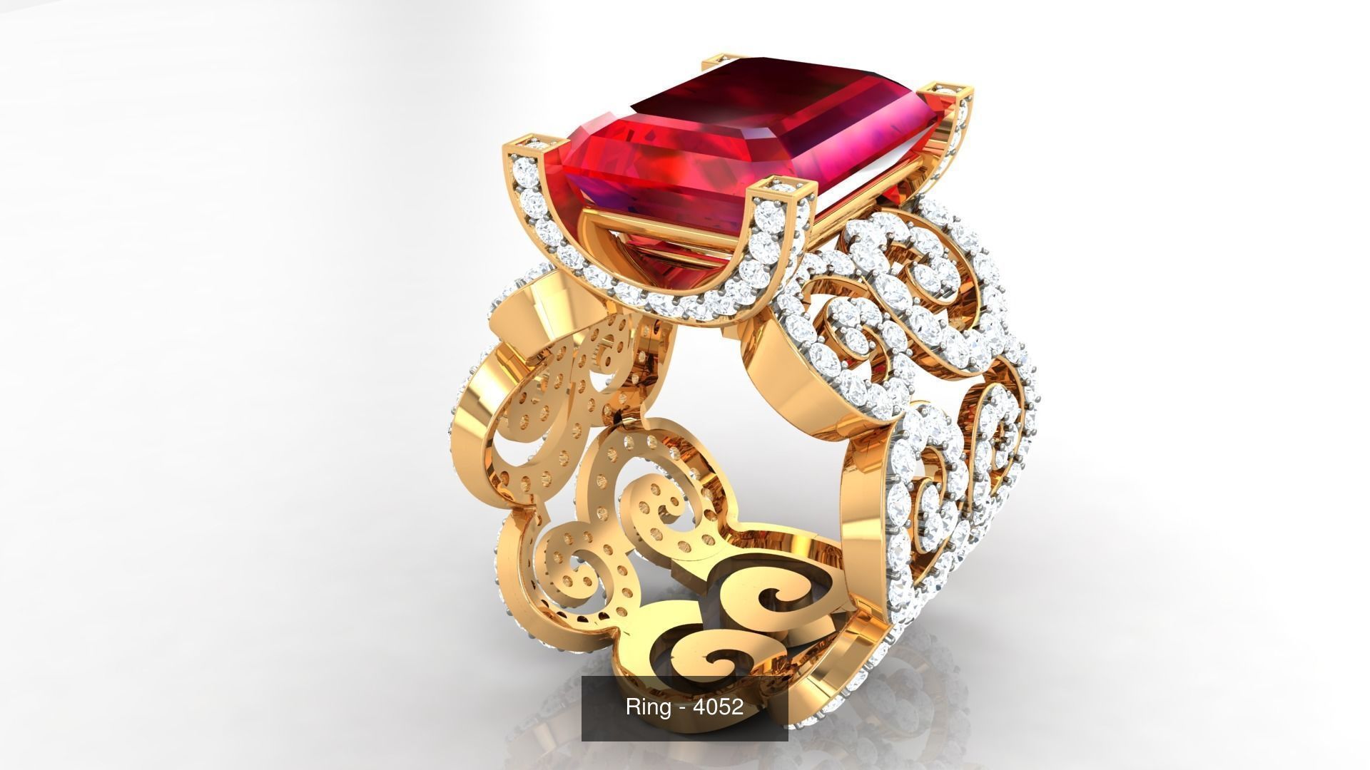 113 Cocktail High Jewelry rings  3D Model Collection_70