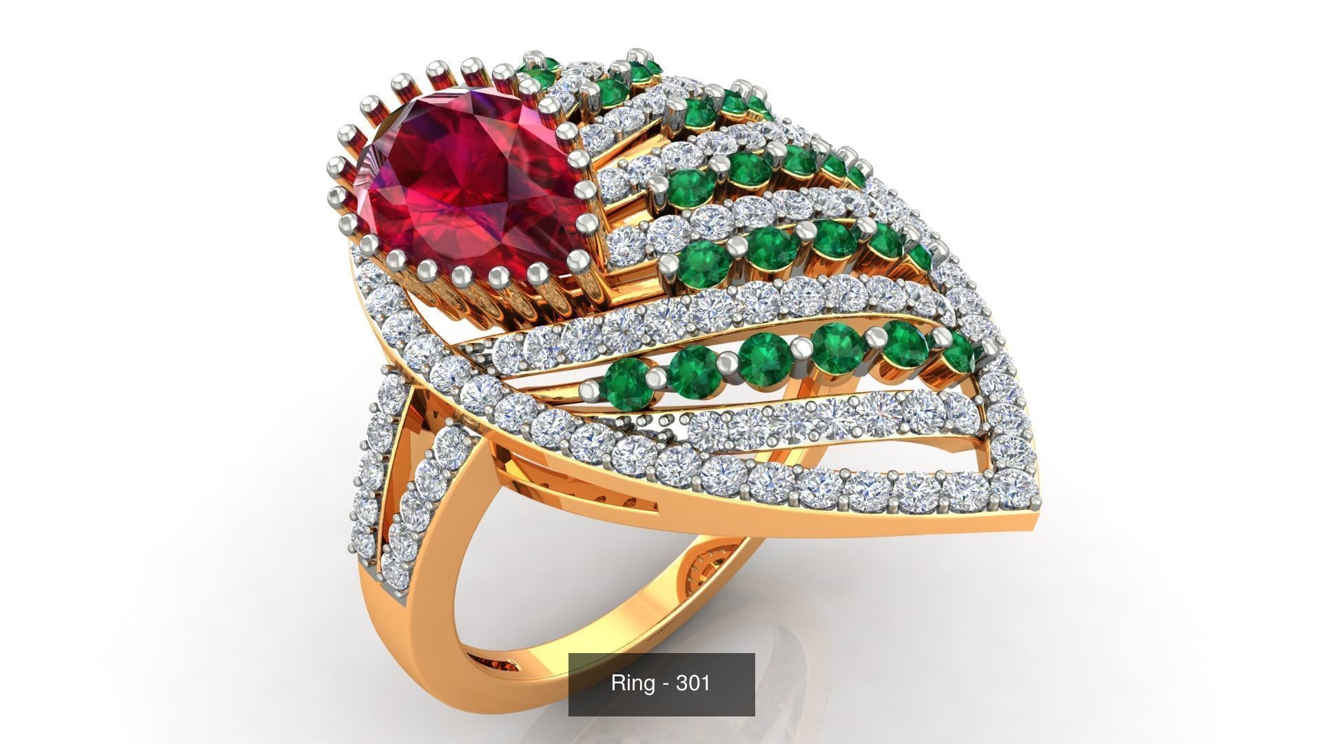 113 Cocktail High Jewelry rings  3D Model Collection_75