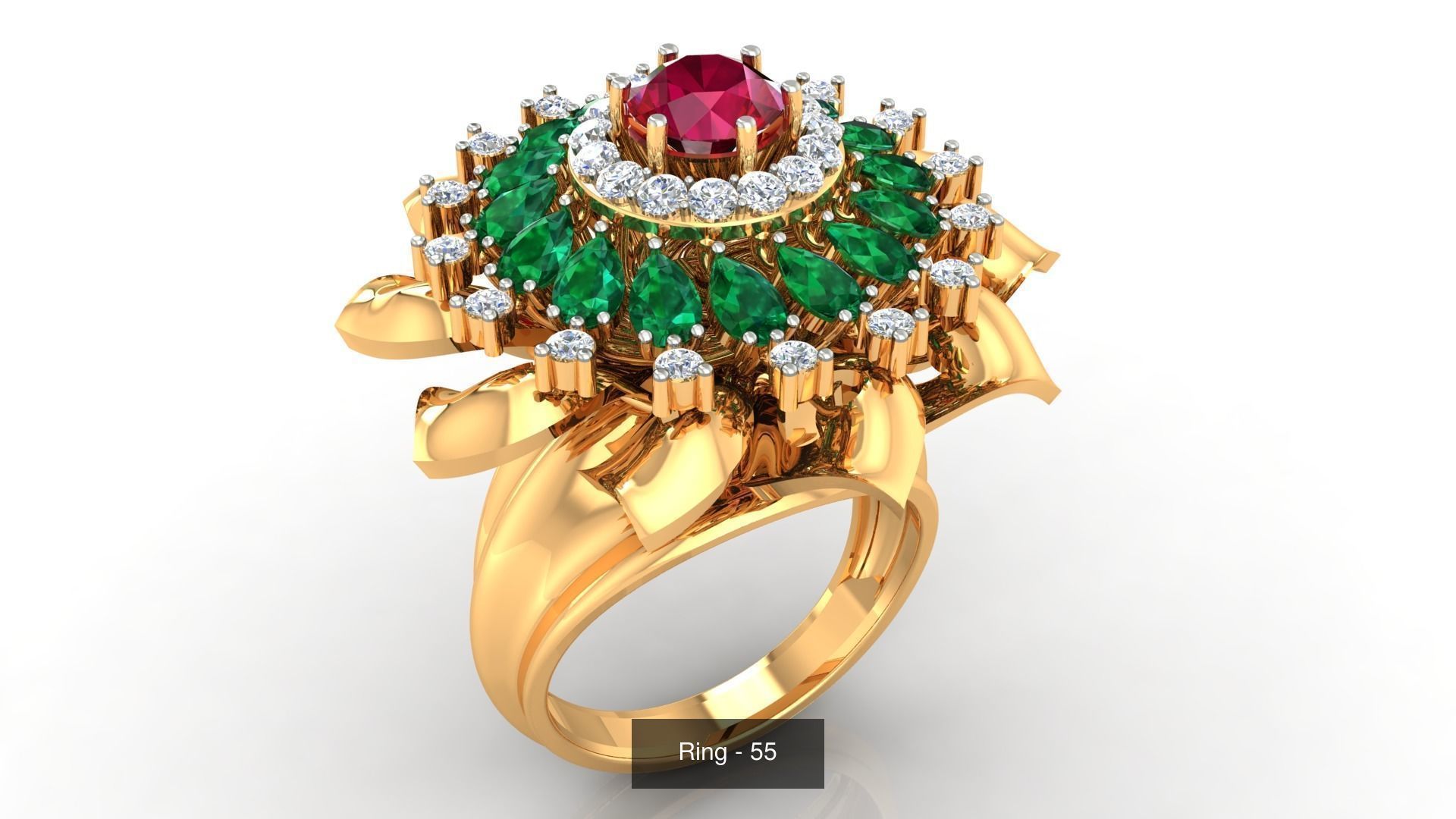 113 Cocktail High Jewelry rings  3D Model Collection_27