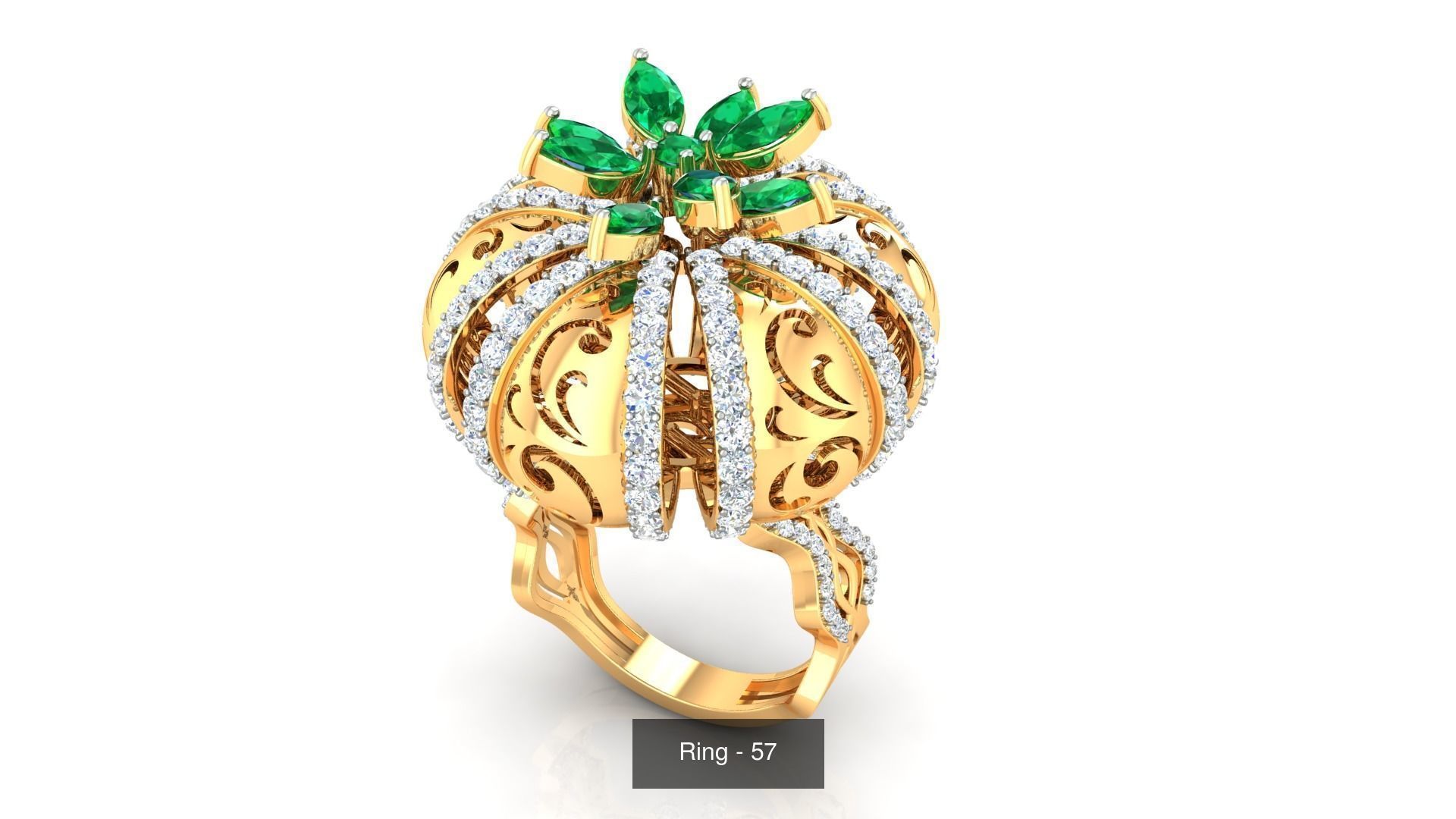 113 Cocktail High Jewelry rings  3D Model Collection_25