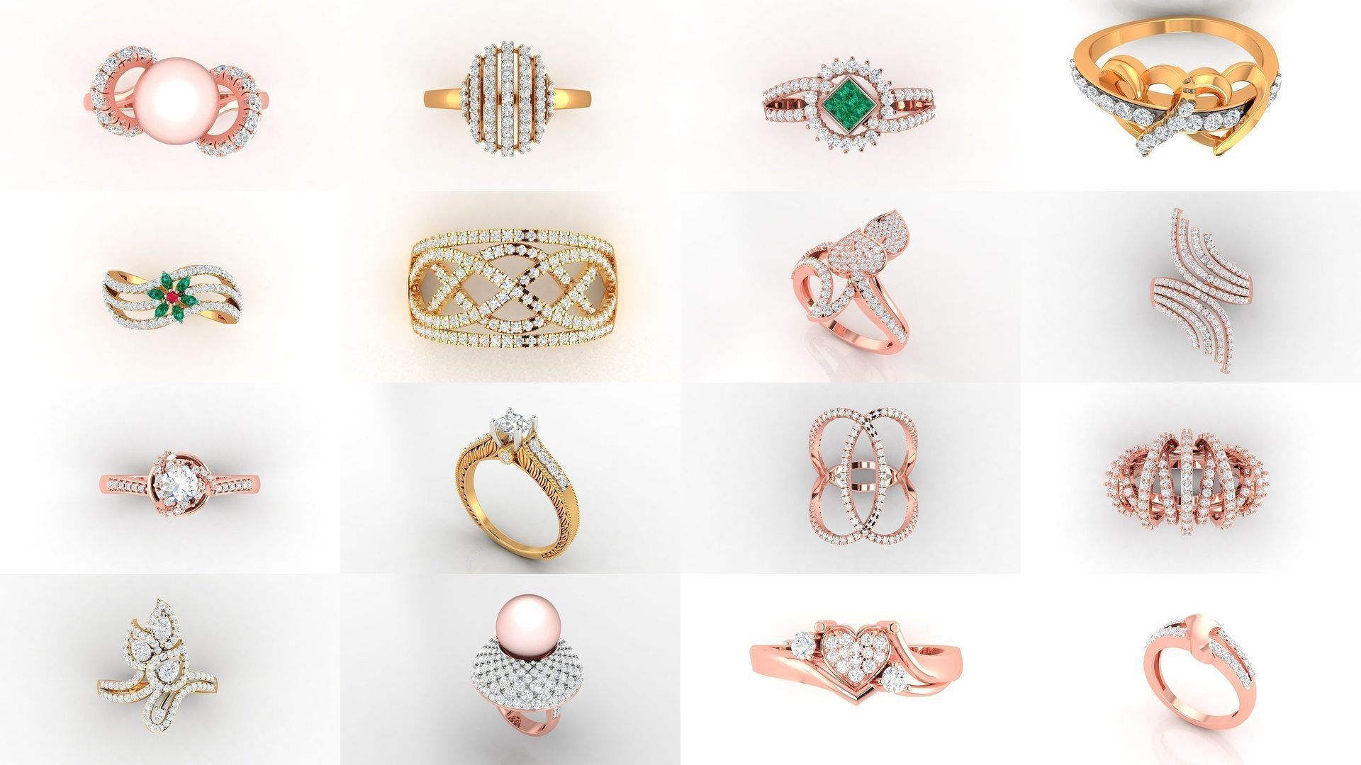 113 Cocktail High Jewelry rings  3D Model Collection_15