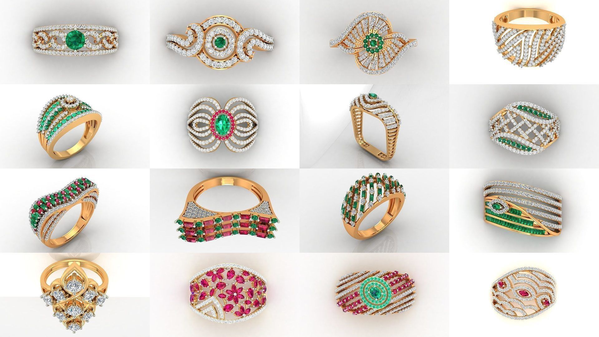 113 Cocktail High Jewelry rings  3D Model Collection_2