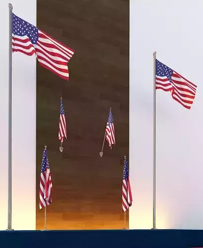 USA FLAG Low-poly 3D model
