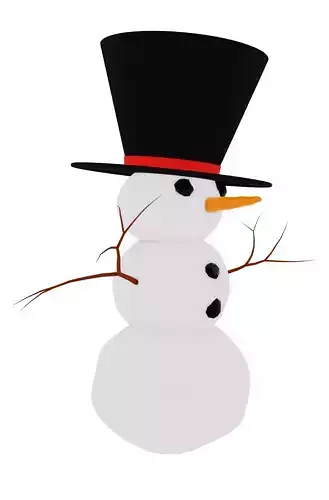 Christmas Snowman Lowpoly 3D model