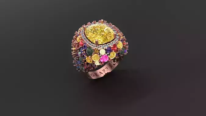 Graff ring with yellow diamond