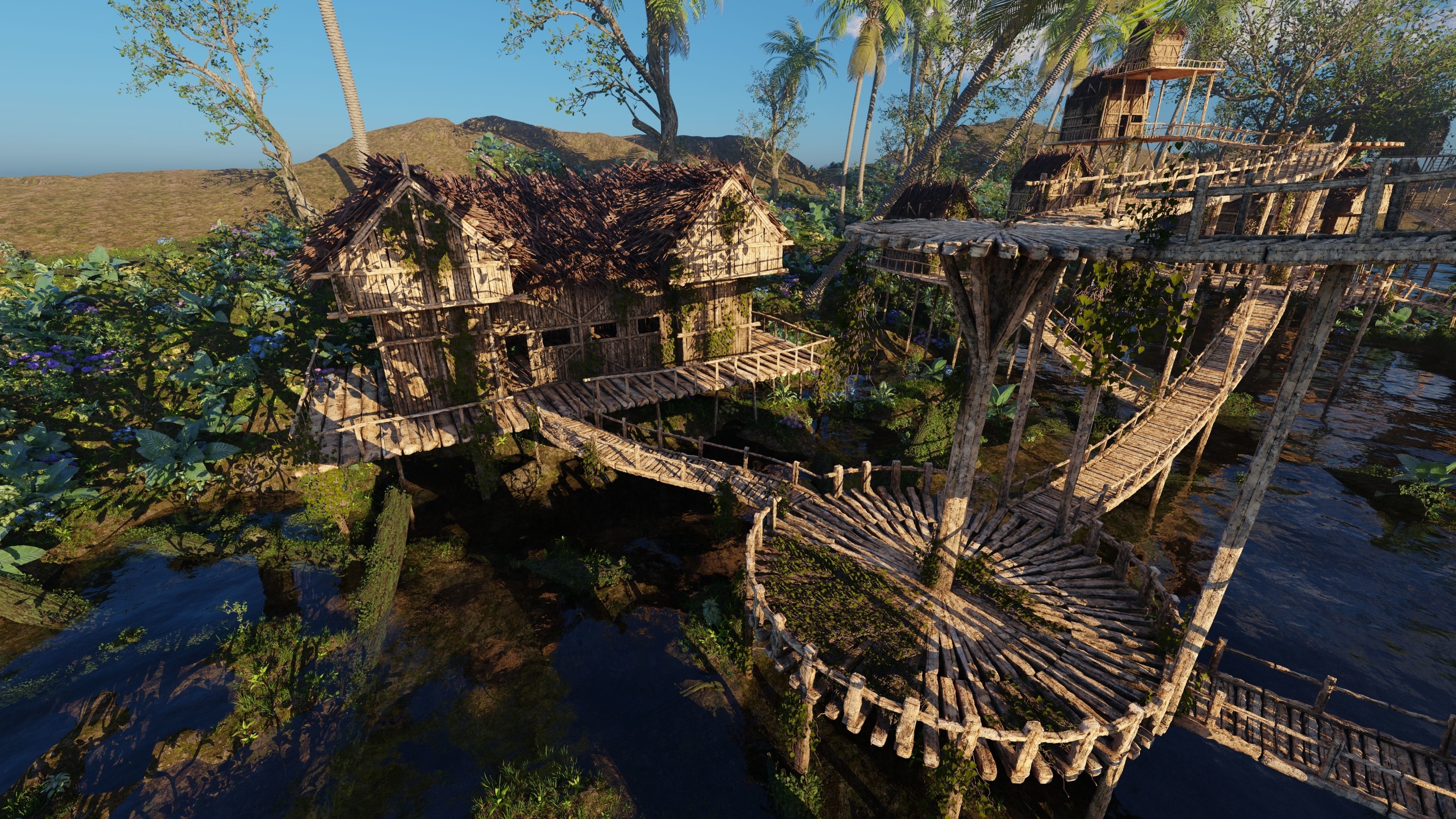 Riverside Village Scene 3D model_3