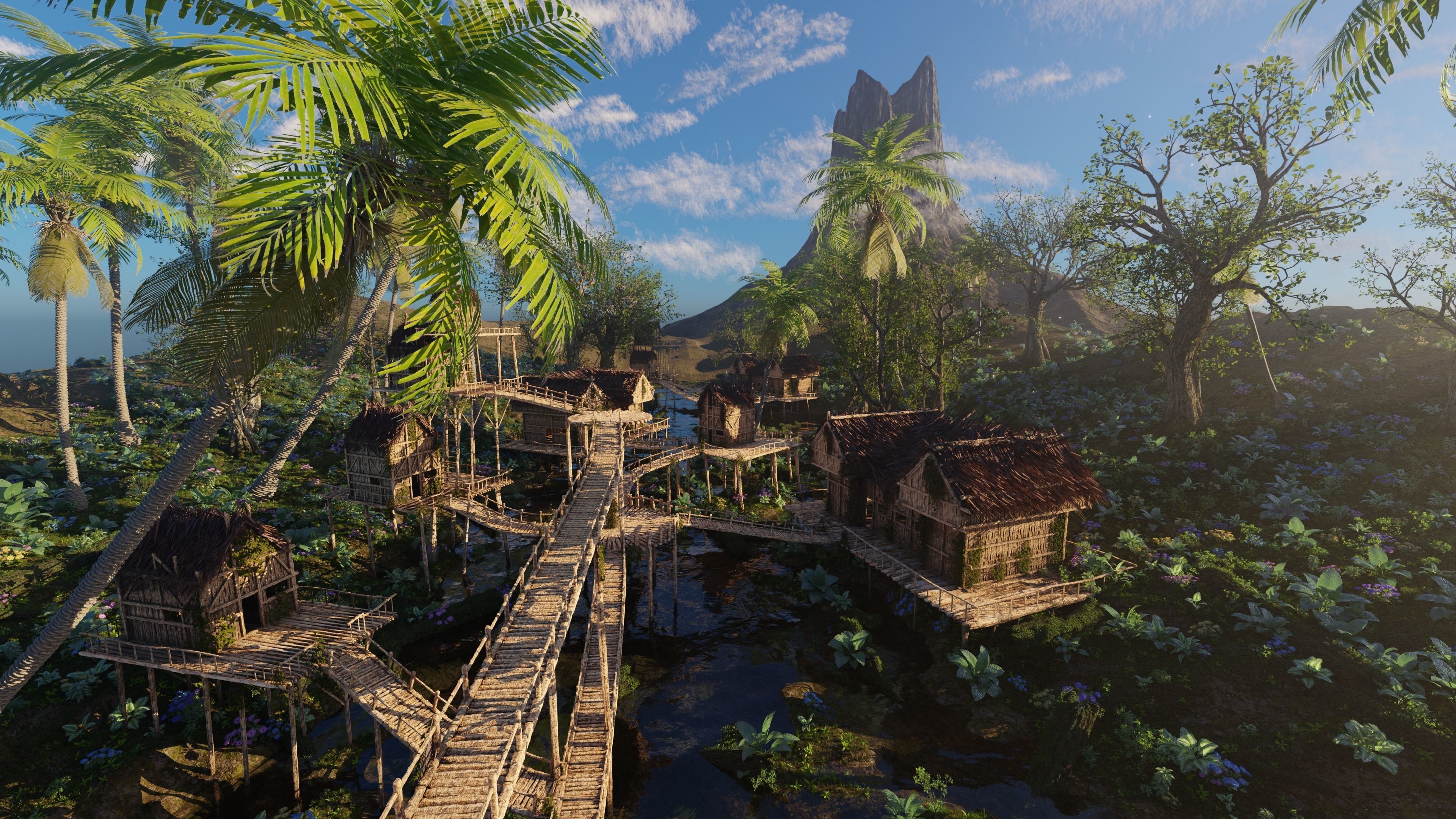 Riverside Village Scene 3D model_15