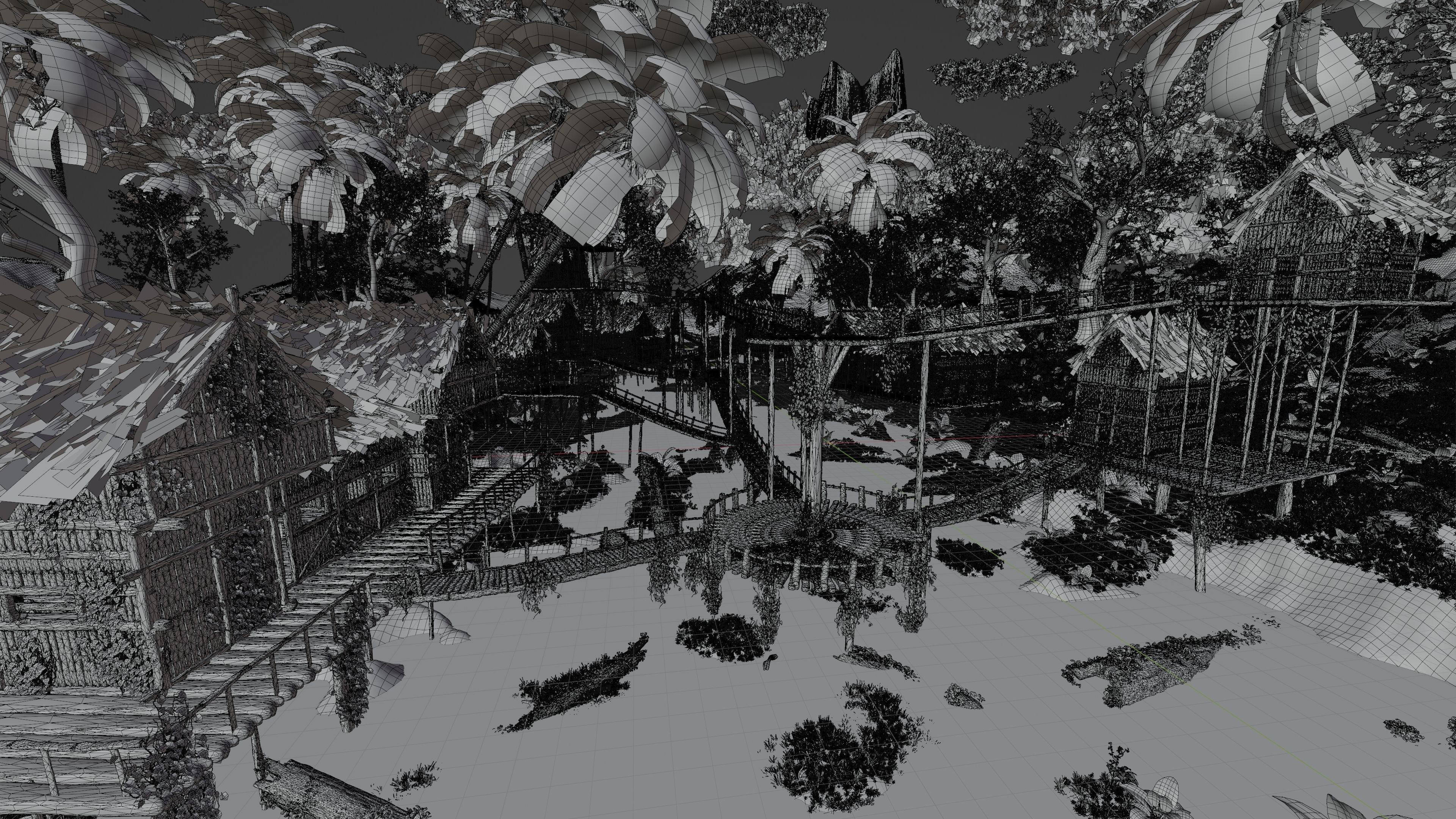 Riverside Village Scene 3D model_21