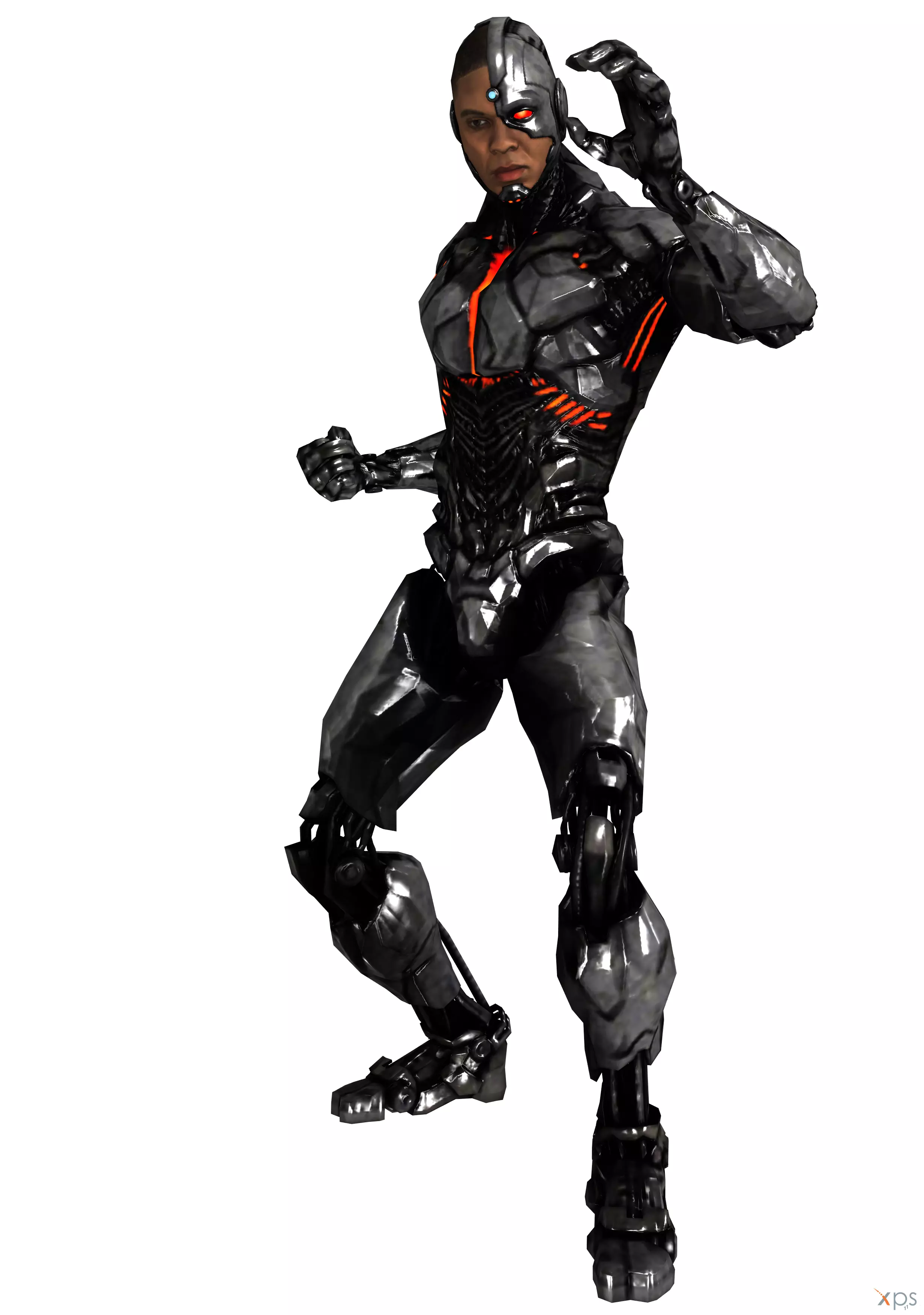 Cyborg man in futuristic suit 3D model_0