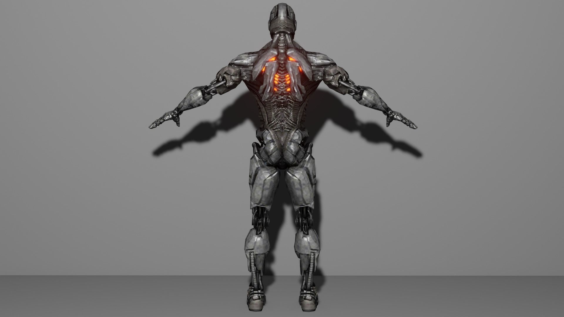 Cyborg man in futuristic suit 3D model_6