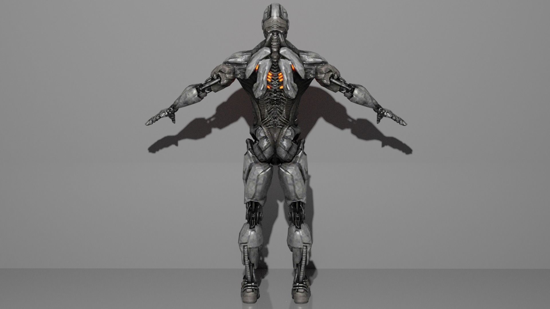 Cyborg man in futuristic suit 3D model_5