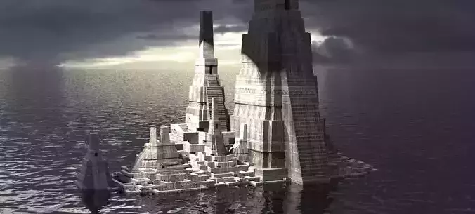 Aztec Ritual Mazes With Pyramid 4  3D model