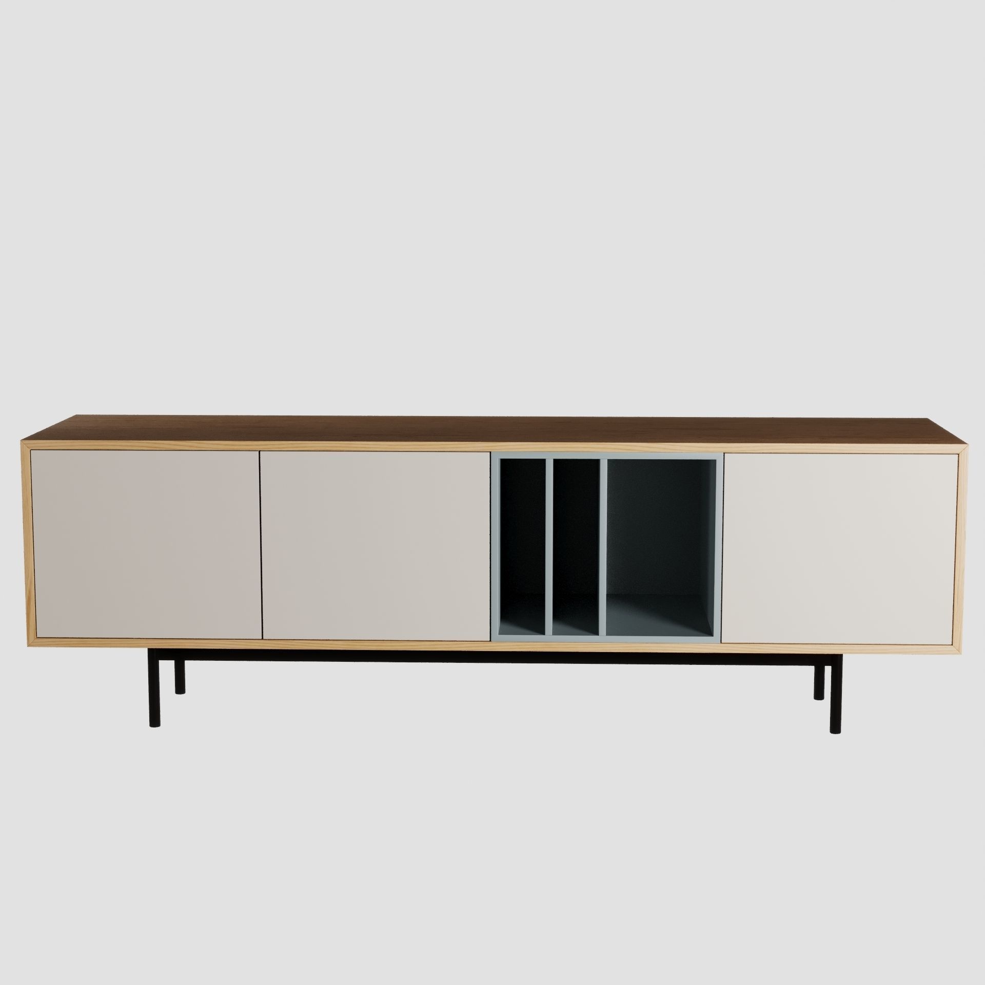 Light Wooden Console 3D model_5