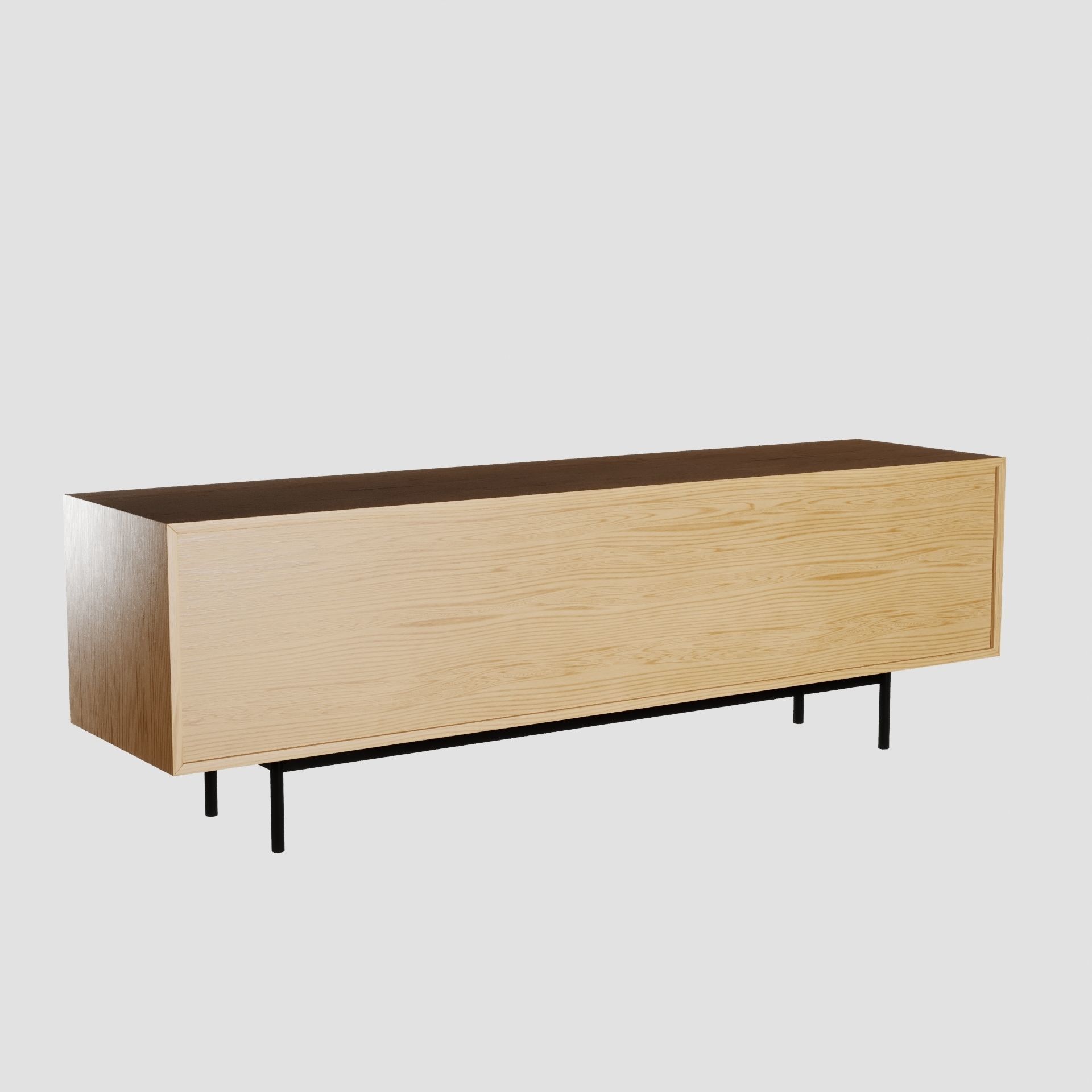 Light Wooden Console 3D model_3