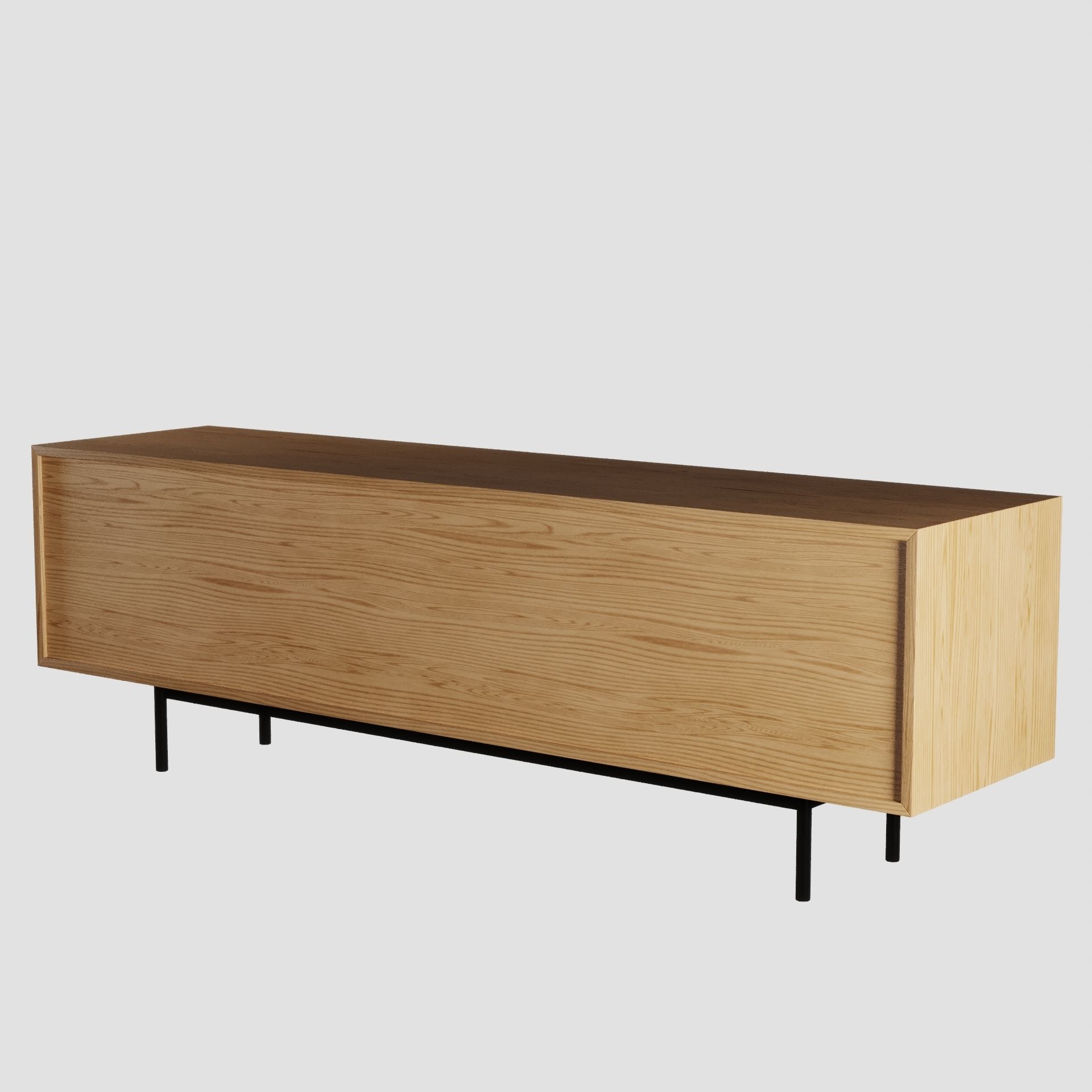 Light Wooden Console 3D model_4