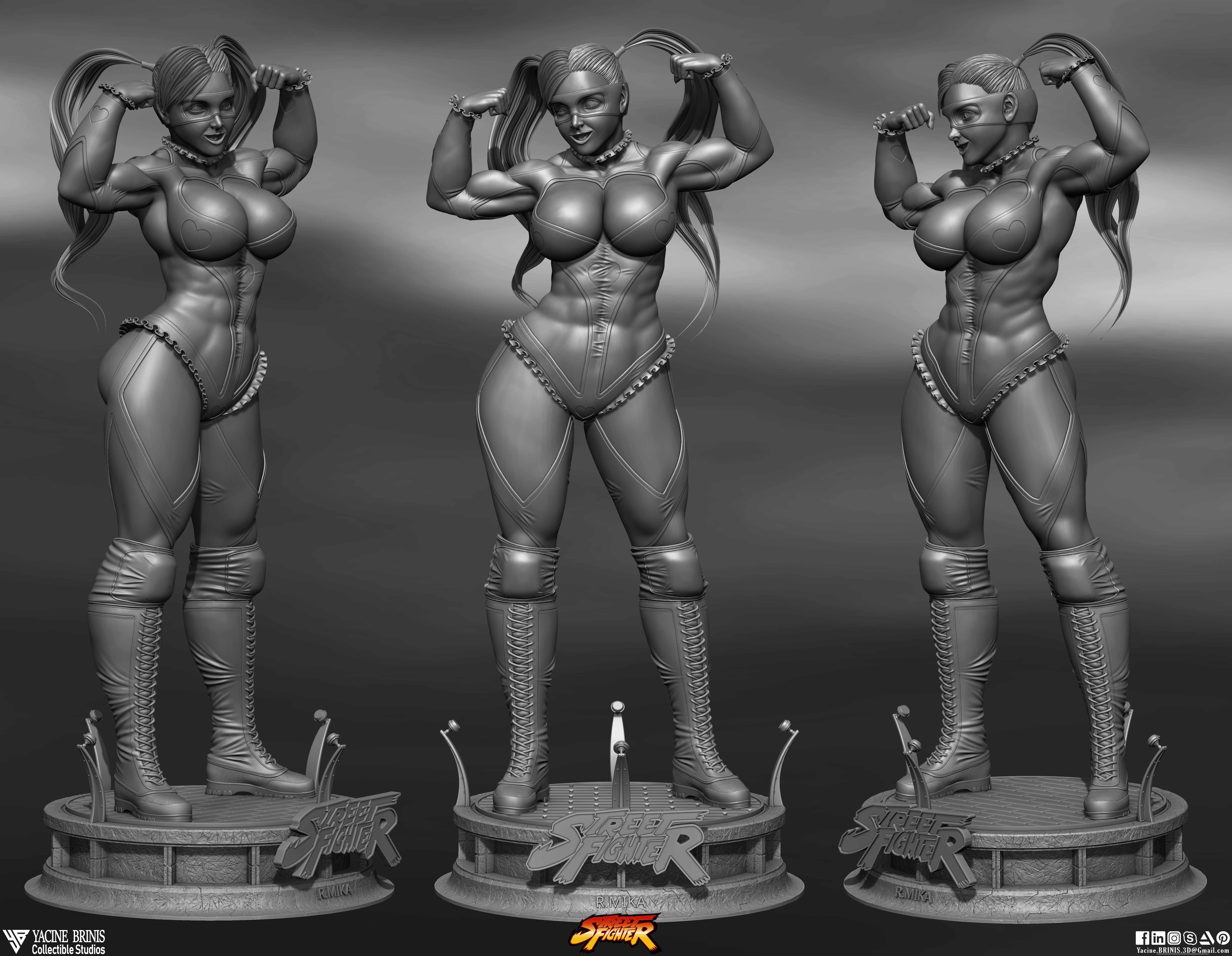 R Mika Street Fighter 3D Model 3D print model_21
