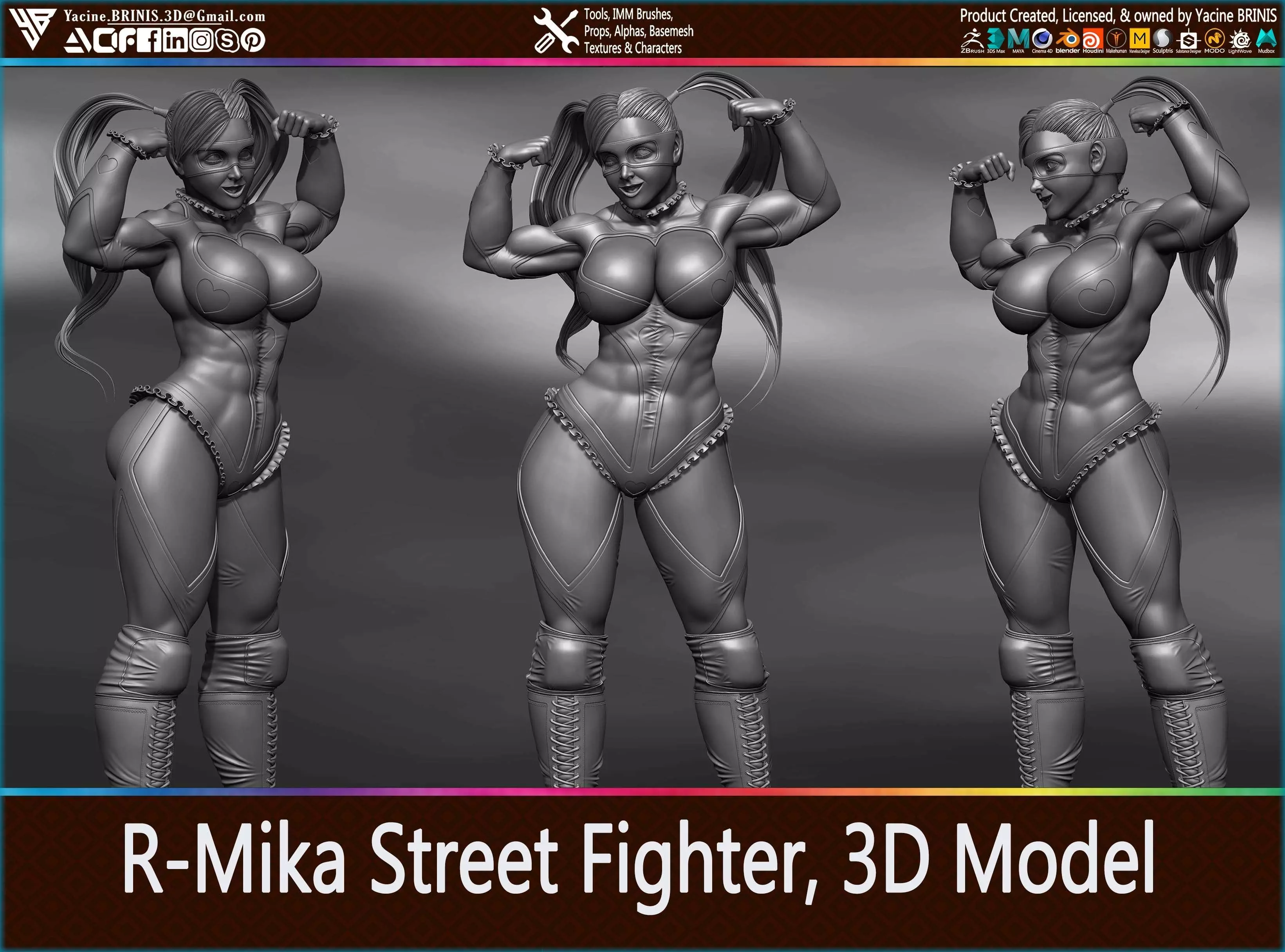R Mika Street Fighter 3D Model 3D print model_0