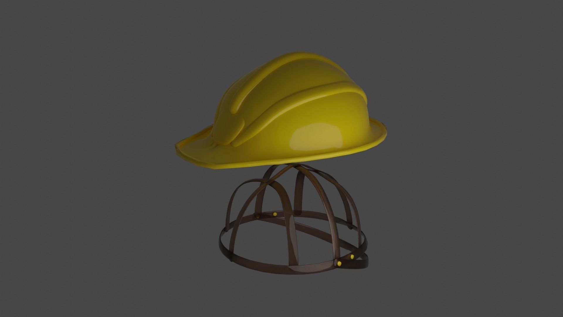 Yellow Safety Helmet 3D model_1