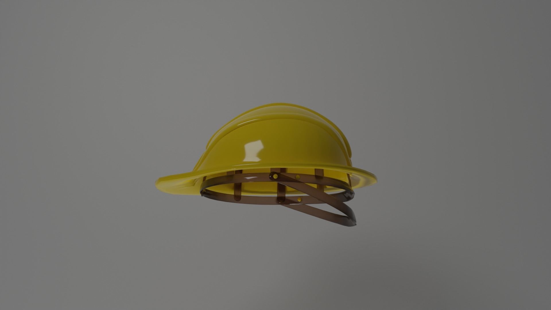 Yellow Safety Helmet 3D model_8
