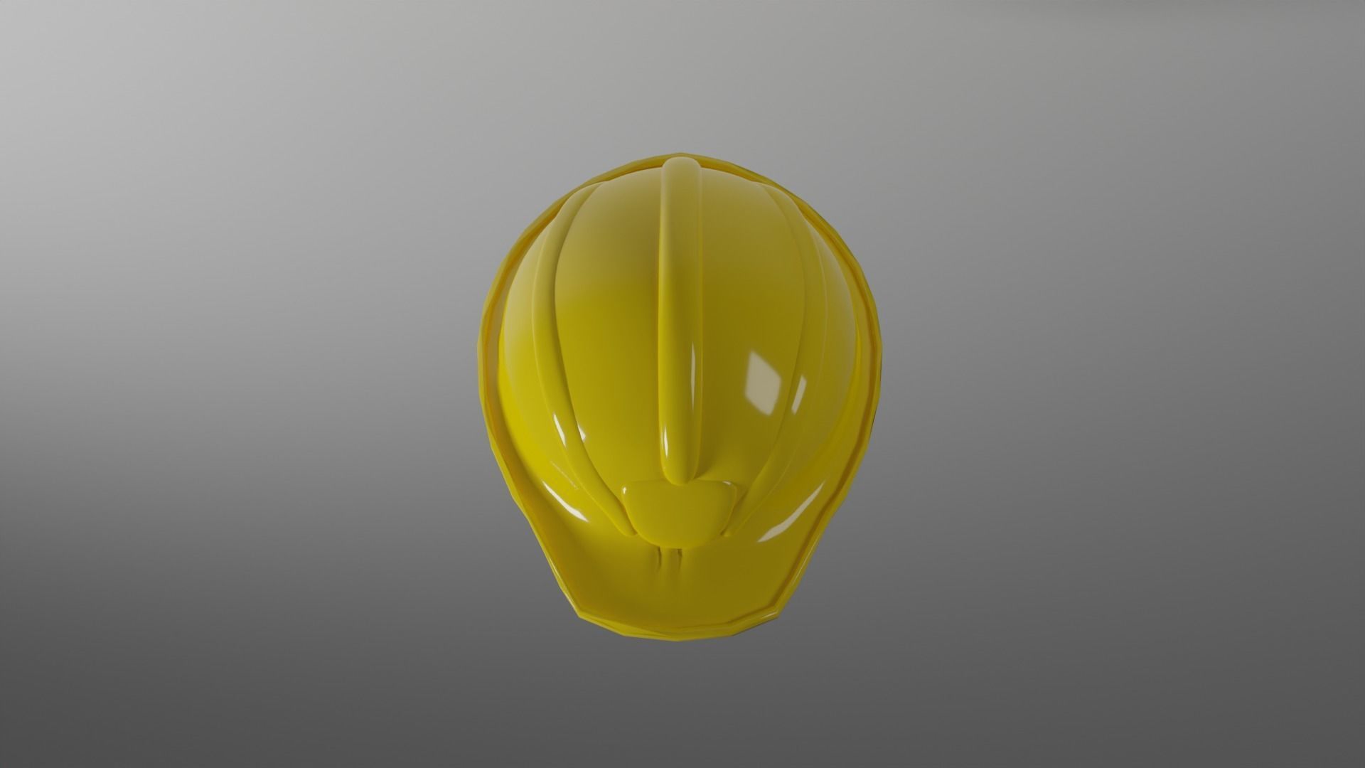 Yellow Safety Helmet 3D model_3