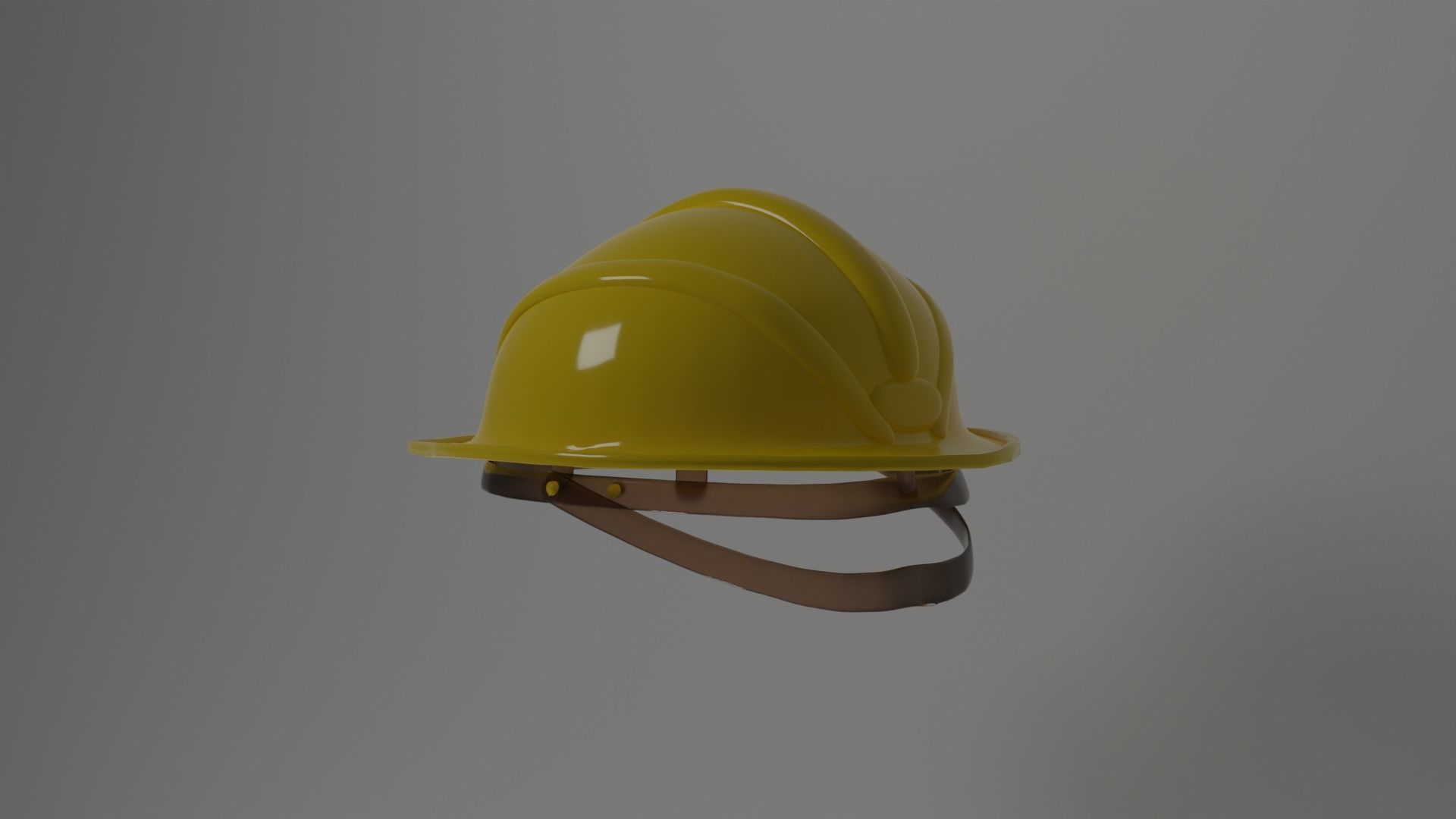 Yellow Safety Helmet 3D model_9