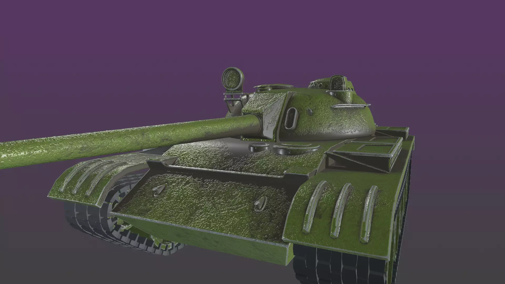 T-55 Tank 3D Model Free low-poly 3D model