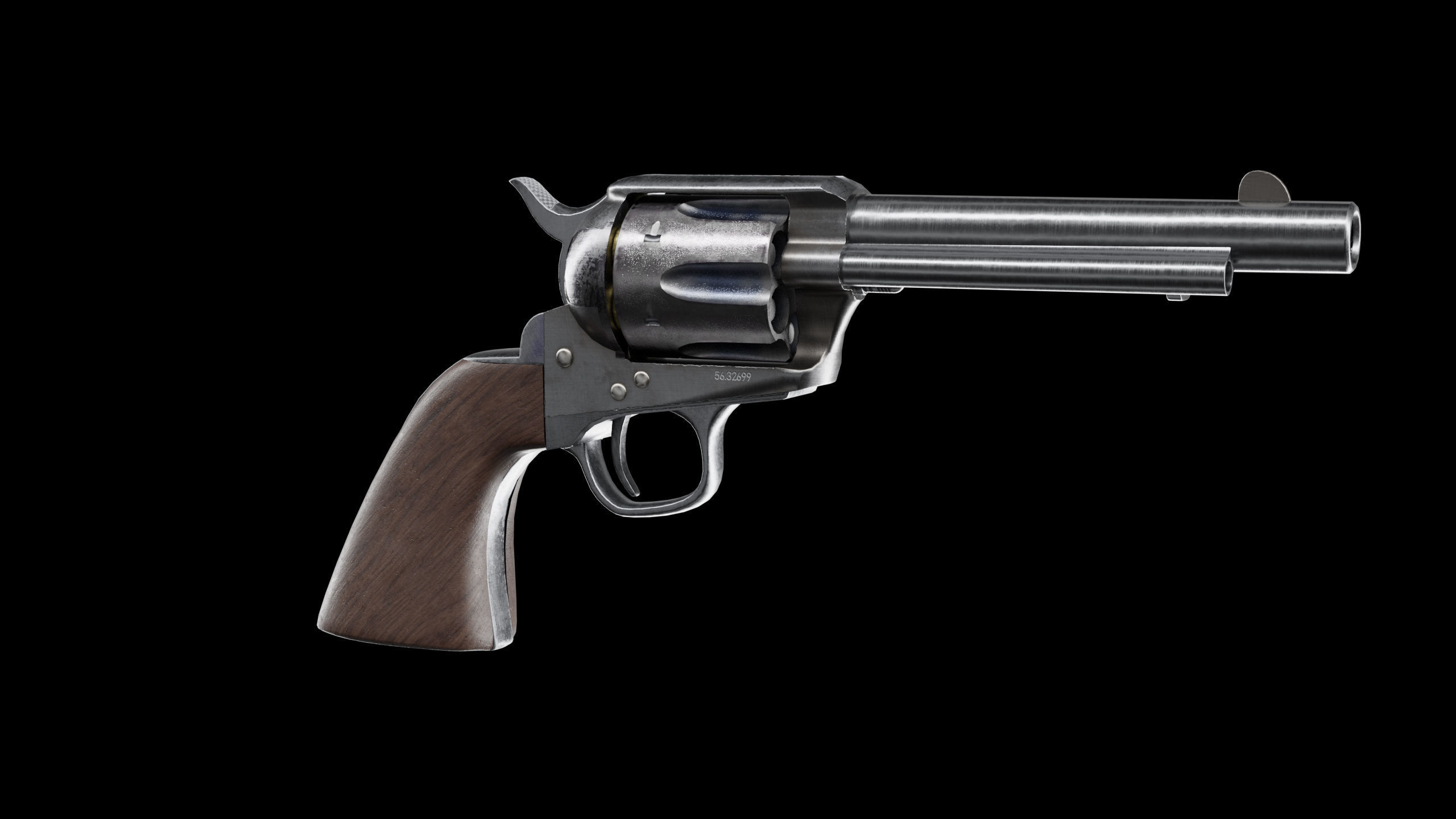 Colt Single Action Army Low-poly 3D model_2