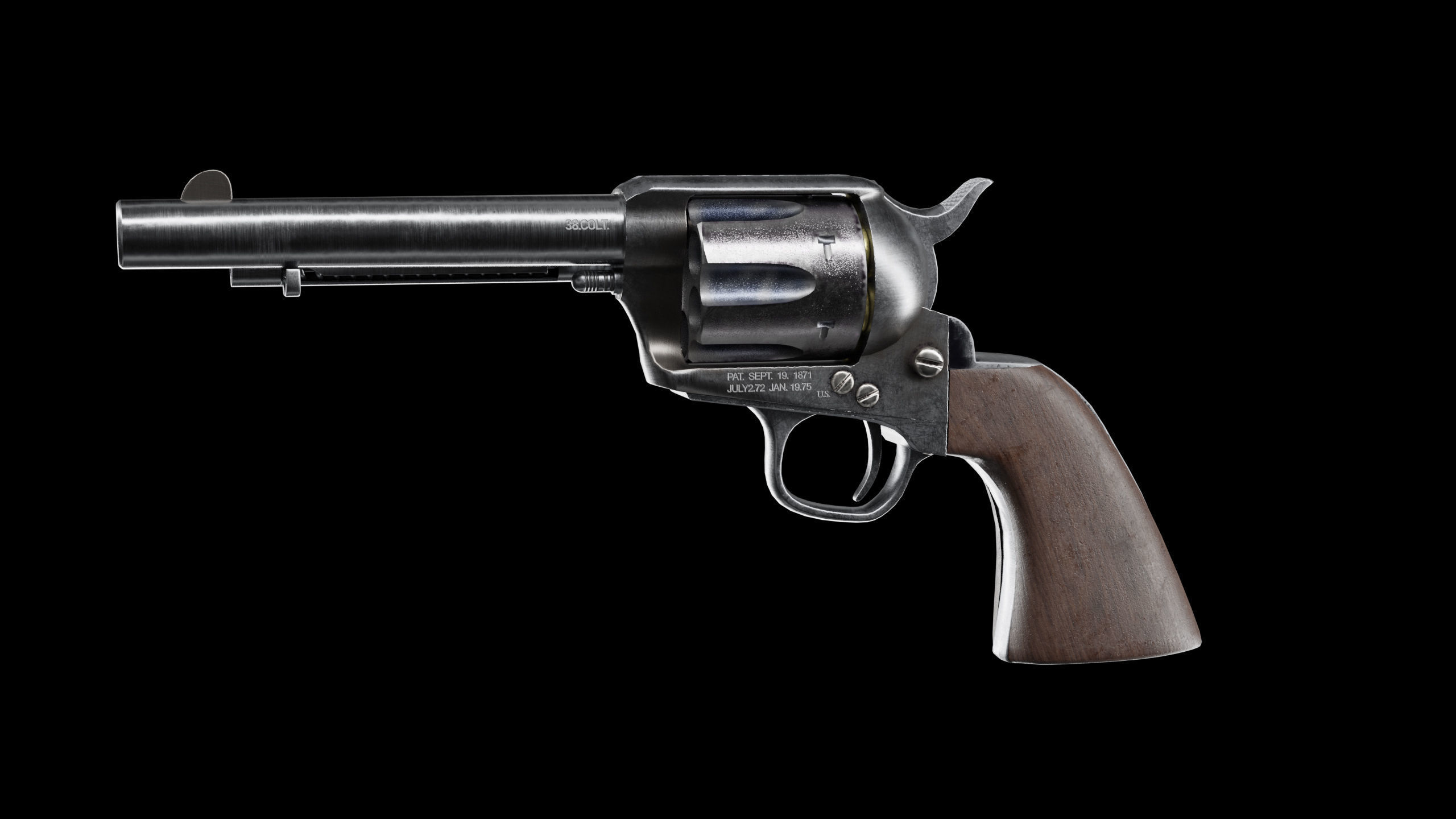 Colt Single Action Army Low-poly 3D model_3